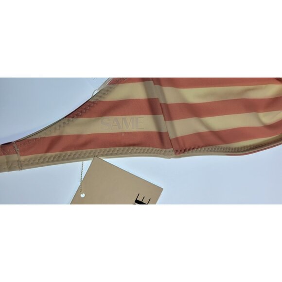 SAME Los Angeles Striped Bandeau Bikini Set High Cut Bottom Size S NWT - Picture 6 of 7